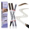 LZM 2 Pièces Crayon Sourcil, Crayon à Sourcils Précis- Stylo de Tatouage Pour Sourcils Résistant à Leau Avec Pointe Micro-Fo