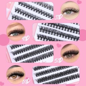 AOT 640PCS Faux Cils Individuel, DIY Kit Extension Cils, D Curl Kit Cils a Cils Extension Faux Cils avec 10 Bague Colle Exten
