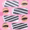 AOT 640PCS Faux Cils Individuel, DIY Kit Extension Cils, D Curl Kit Cils a Cils Extension Faux Cils avec 10 Bague Colle Exten