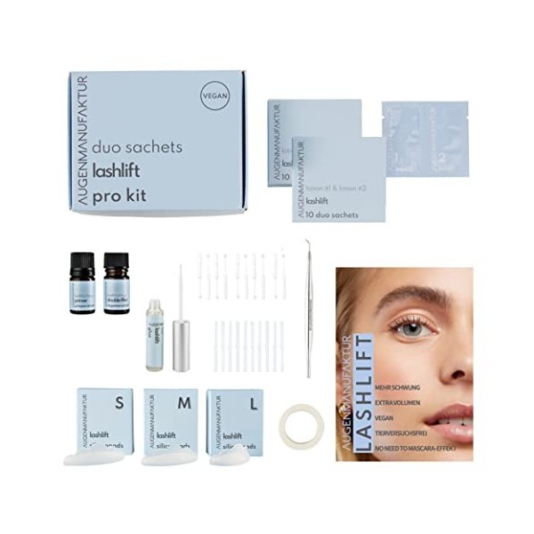 Augenmanufaktur Kit Rehaussement de Cils - Lashlift Pro Kit Sachet professionnel pour des cils naturels longs et volumineux