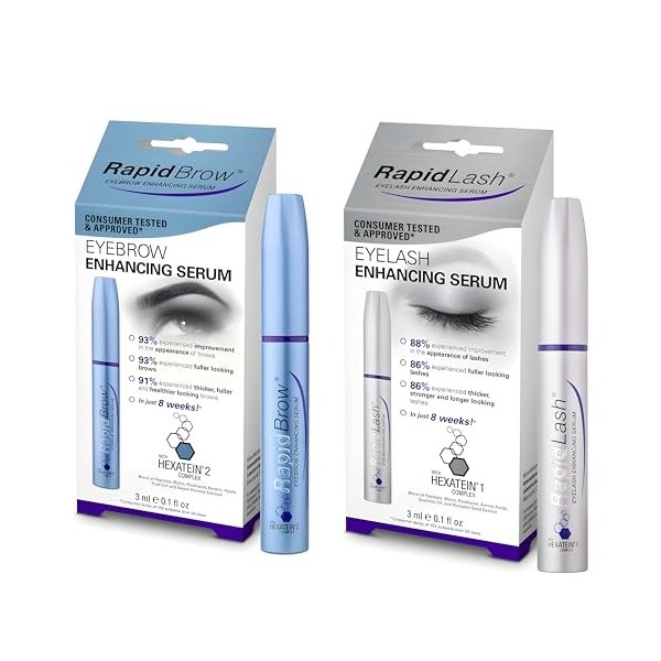 RapidLash Bundle RapidBrow Sérum rehausseur de sourcils et 1 sérum rehausseur de cils RapidLash 3 ml