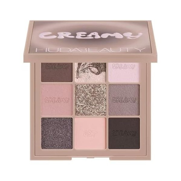 HUDA BEAUTY Original | Creamy | Palette de fards à paupières | Creamy Obsessions | 8,22 g / 0,28 oz | by Bella | Couleur gris