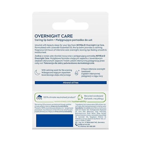 NIVEA Rouge à lèvres soins soins du jour au lendemain 4,8 g
