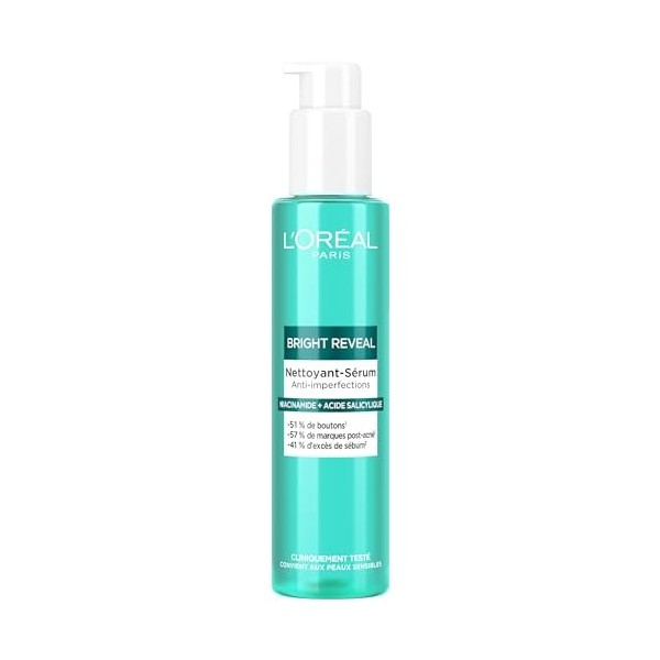 L’Oréal Paris - Nettoyant-Sérum Anti-Imperfections - Enrichi en Niacinamide et Acide Salicylique - Nettoie la Peau & Corrige 