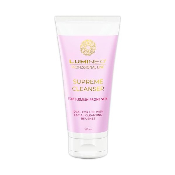 Lumineo Gel nettoyant pour le visage, particulièrement onctueux, adapté aux brosses électriques pour le visage, pour tous les