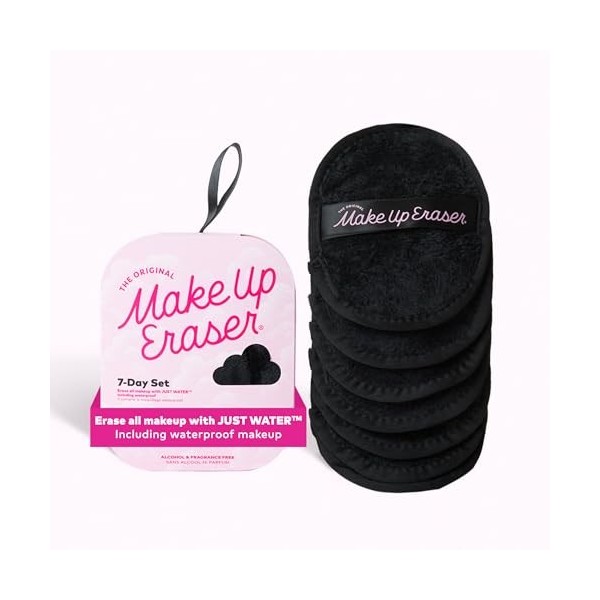 Makeup Eraser LOriginal Set de 7 Jours, efface Tout Le Maquillage avec de leau, y Compris Le Mascara, leye-Liner, Le Fond 