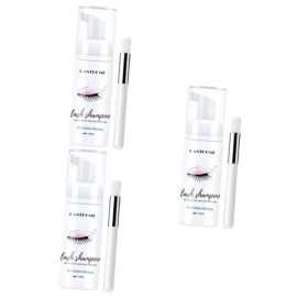 Healvian 3 Pièces Mousse Nettoyante Douce Pour Les Cils Démaquillant Pour Les Cils Shampoing Extension De Cils Nettoyant Pour