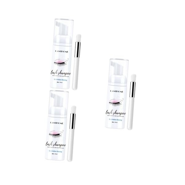 Healvian 3 Pièces Mousse Nettoyante Douce Pour Les Cils Démaquillant Pour Les Cils Shampoing Extension De Cils Nettoyant Pour