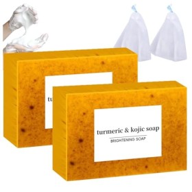 Savon à lacide kojique et au curcuma Menuha, Savon de soin de la peau Menuha 100 g, Savon au curcuma Menuha, Savon à lacide