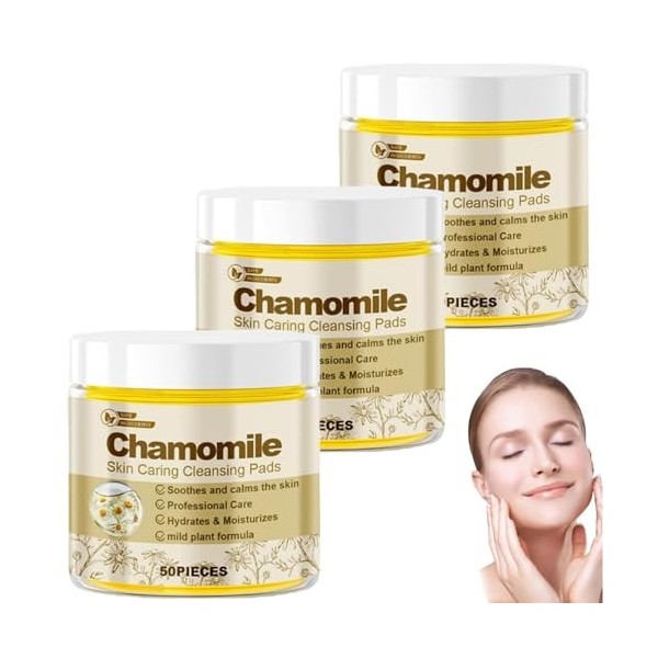 Tampons nettoyants pour le visage, Tampons nettoyants pour le visage à la camomille, Tampons exfoliants pour le visage pour l