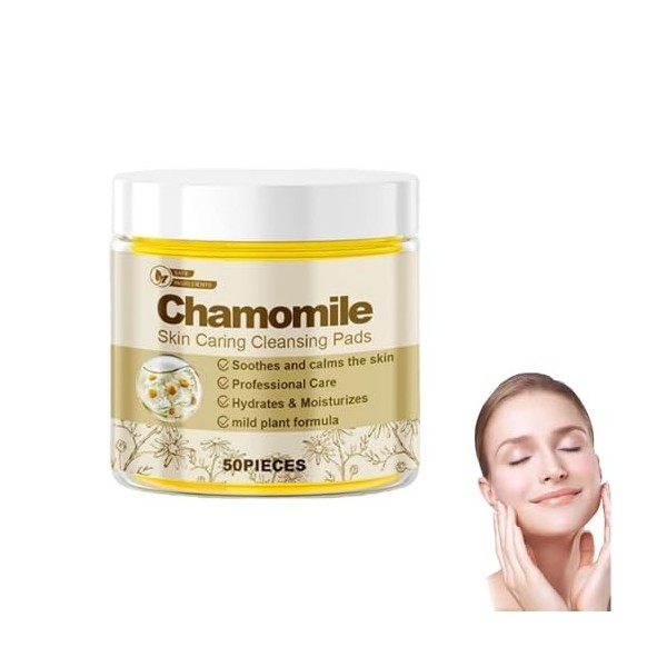 Tampons nettoyants pour le visage, Tampons nettoyants pour le visage à la camomille, Tampons exfoliants pour le visage pour l