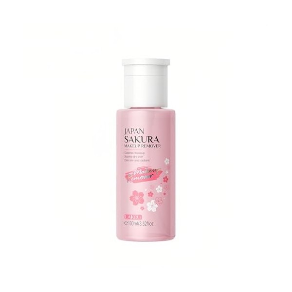 JAPAN SAKURA Eau démaquillante pour les yeux, les lèvres, le visage - Lisse la peau sèche, nettoie le maquillage, délicat et 