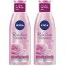 NIVEA Lait micellaire 2-en-1 Rose Care 1 x 200 ml , Lait démaquillant à l’Eau de Rose bio pour tous types de peau, Nettoyant