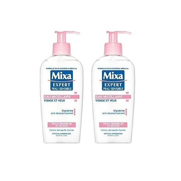 MIXA Expert Peau Sensible Eau micellaire vitaminée anti-dessèchement Lot de 2 