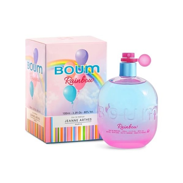 JEANNE ARTHES - Parfum femme Boum Rainbow - Eau de Parfum - Flacon Vaporisateur 100 ml - Fabriqué en France à Grasse