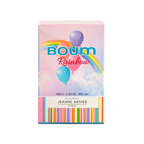 JEANNE ARTHES - Parfum femme Boum Rainbow - Eau de Parfum - Flacon Vaporisateur 100 ml - Fabriqué en France à Grasse