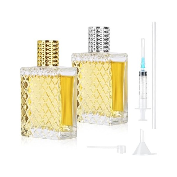 MirraSwit 2 Pièces Flacon de Parfum, 100ml Flacon Parfum Rechargeable, Bouteille Vaporisateur de Parfum, Vaporisateur Parfum 