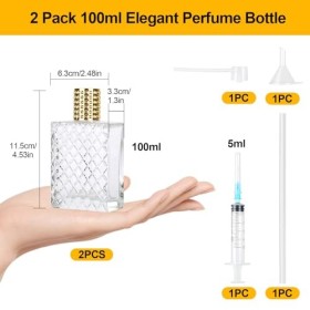 MirraSwit 2 Pièces Flacon de Parfum, 100ml Flacon Parfum Rechargeable, Bouteille Vaporisateur de Parfum, Vaporisateur Parfum 