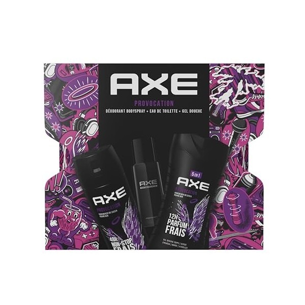 Axe Coffret Homme Provocation Déodorant, Eau de Toilette Gel Douche x1