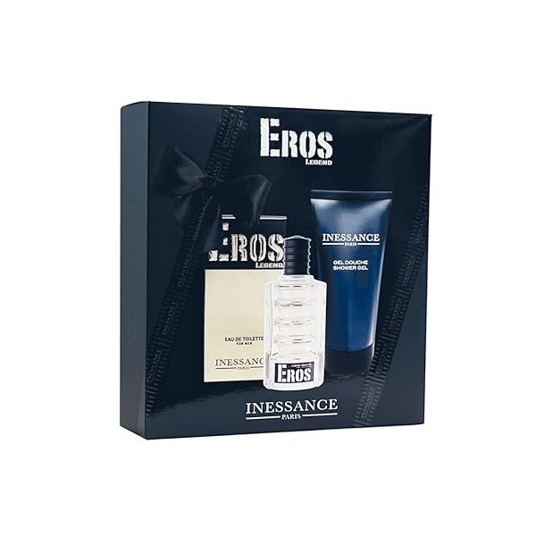 Inessance Paris - Coffret Eros Legend pour Homme - Eau de Toilette 100ml et Gel Douche 150ml - Famille Olfactive Fougère Bois