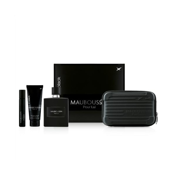 Mauboussin - Coffret Prestige 2024 Pour Lui In Black : Eau de Parfum 100ml, Gel Douche 75ml, Travel Spray 20ml & Sac Bandouli