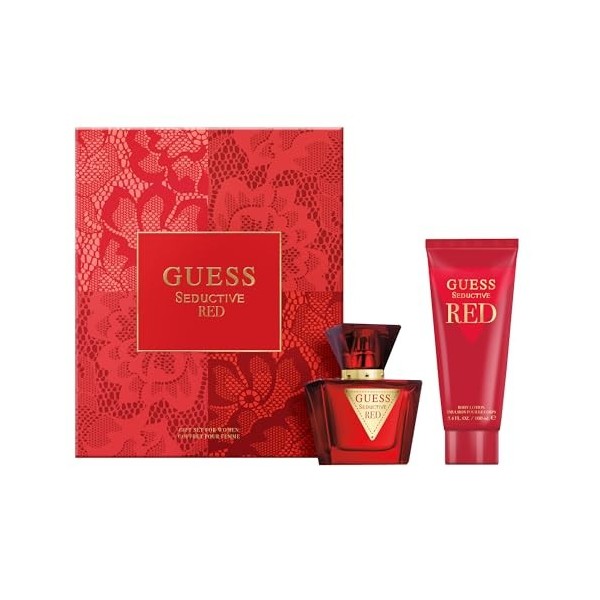 GUESS Seductive Red Coffret Cadeau pour Femme – Eau de Toilette 75ml, Brume pour le Corps 125ml – Parfum Gourmand et Sensuel,