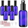 Phomanttonary 6 Flacons Vaporisateurs en Verre Bleu de 30ml, Bouteilles Spray Vide pour Huiles Essentielles, Parfums, Aromath