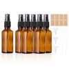 Flacon Spray Vide Verre 50ml, Lot de 6 flacons pulvérisateurs vides bouteilles en verre marron Kit avec entonnoir, pipettes e