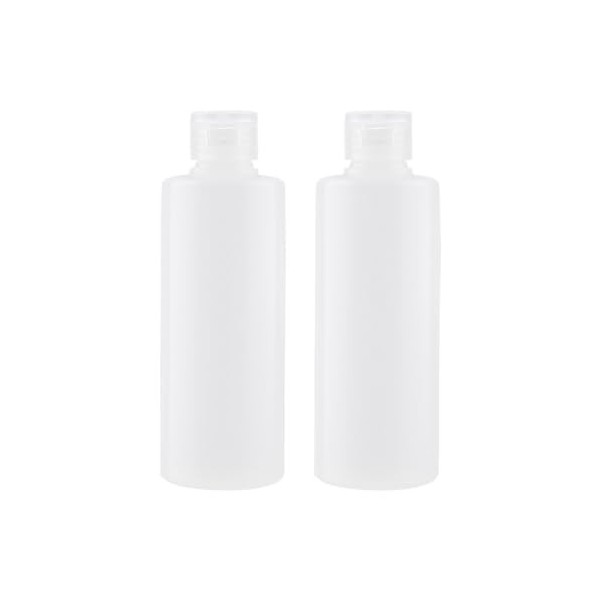 Lot de 2 flacons vides en Plastique de 200 ML avec Bouchon à Rabat pour cosmétiques, lotions, Articles de Toilette, conteneur