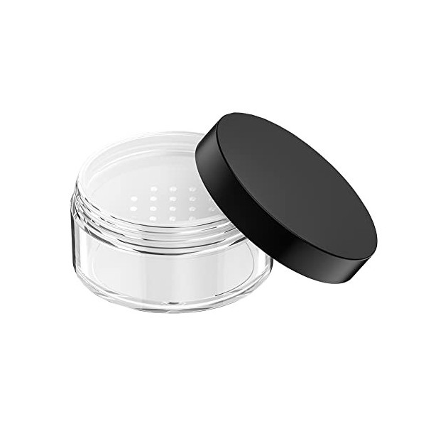 Lot de 2 boîtes vides en Plastique de 50 g avec Tamis pour Poudre de Visage