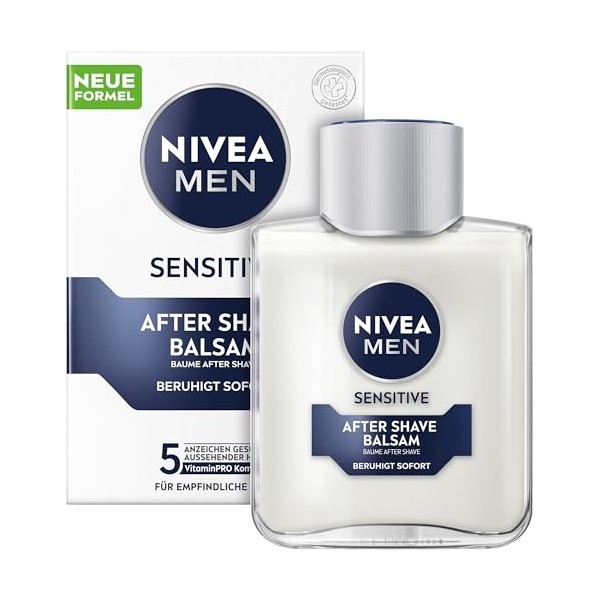 NIVEA MEN Sensitive Baume après-rasage après-rasage pour peaux sensibles des hommes - Soin de rasage apaisant pour soulager l