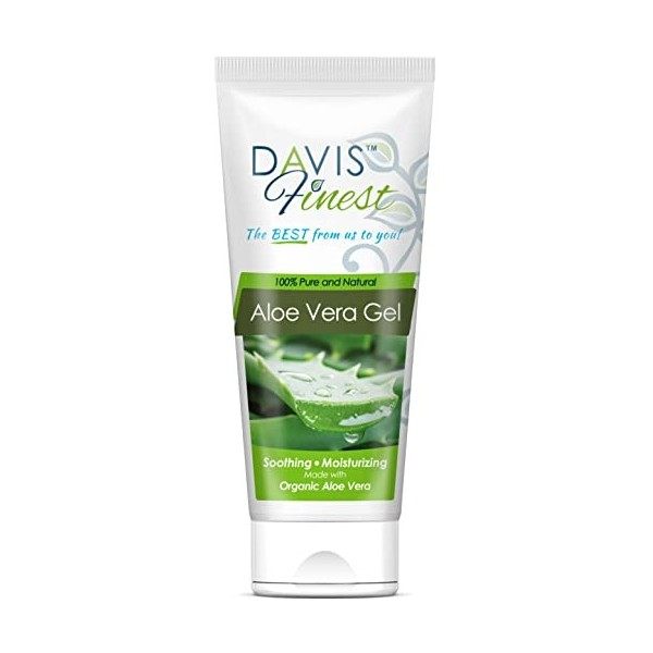 Davis Finest Pure Gel daloe vera hydratant naturel pour le visage peau cheveux corps refroidissement apaisant après le soin 
