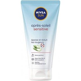 NIVEA SUN Gel après-soleil Sensitive SOS 1 x 175 ml , gel aloe vera bio hydratant et apaisant, après-soleil sans parfum spéc
