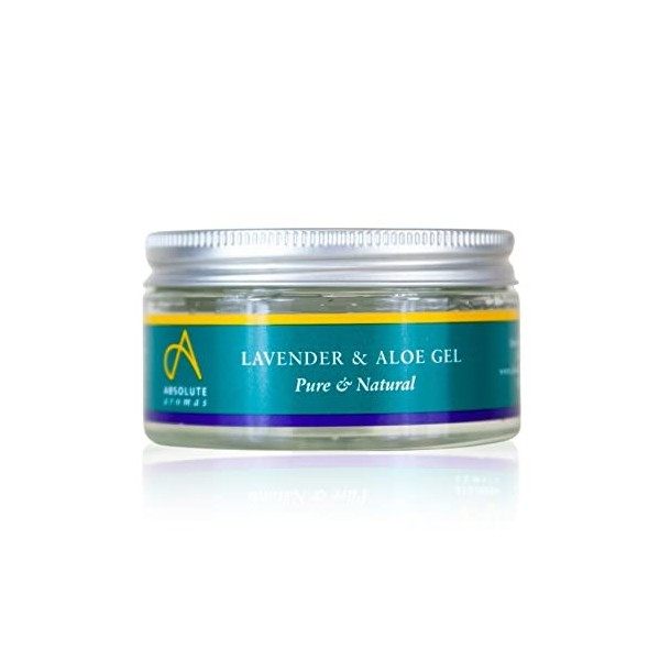 Absolute Aromas Gel Lavande et Aloe Vera 100g - Gel dAloe Vera apaisant et hydratant infusé dhuile essentielle de lavande