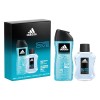 Le coffret adidas Ice Dive comprenant une Eau de Toilette, un Déodorant Spray et un Gel Douche