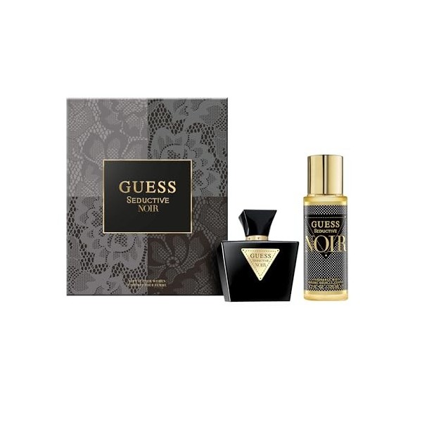 GUESS Seductive Noir Coffret Cadeau pour Femme – Eau de Toilette 75ml, Brume pour le Corps 125ml – Parfum Floral et Sensuel, 