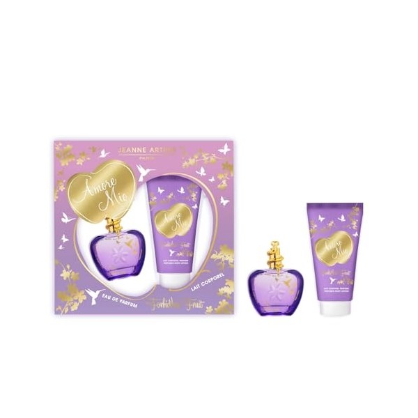 JEANNE ARTHES - Coffret Cadeau pour Femme - Amore Mio Forbidden Fruit - Eau de Parfum 100 ml + Lait pour le Corps 200 ml - Pa