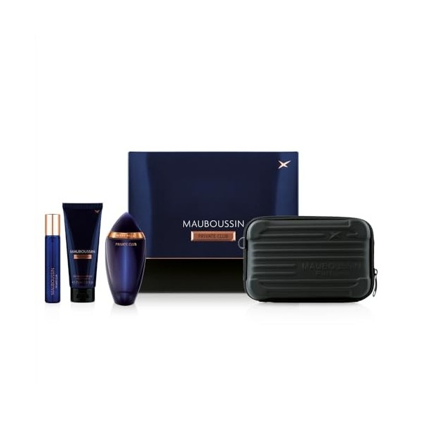 Mauboussin - Coffret Prestige 2024 Private Club : Eau de Parfum 100ml, Gel Douche 75ml, Travel Spray 20ml & Sac Bandoulière