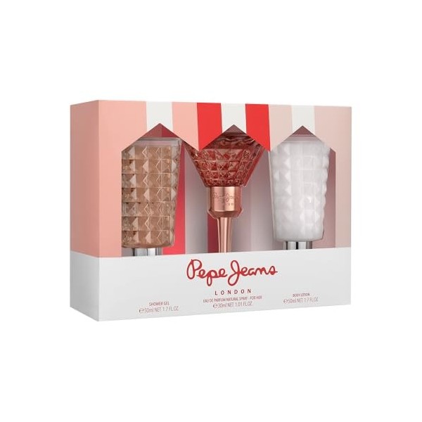 Pepe Jeans Life Is Now For Her Coffret Cadeau Femme Pack 3 Pièces Eau de Parfum Femme 30ml Body Lotion 50ml et Gel Douche 50m