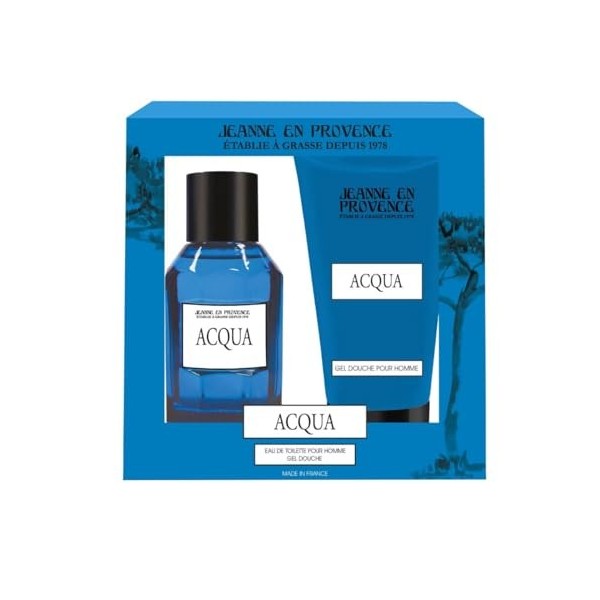 JEANNE EN PROVENCE - Coffret Cadeau pour Homme - Acqua - Eau de toilette 100 ml + Gel douche intégral 150 ml - Parfum Musc Sa