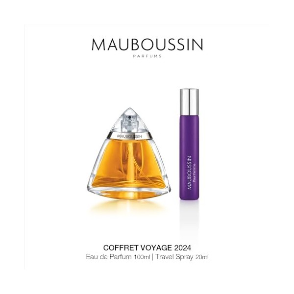 Mauboussin - Coffret Voyage Original Femme : Eau de Parfum 100ml & Travel Spray 20ml