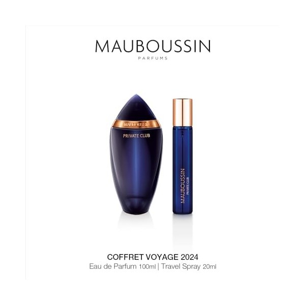 Mauboussin - Coffret Voyage Private Club : Eau de Parfum 100ml & Travel Spray 20ml