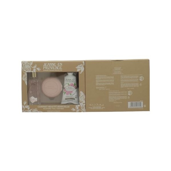 Jeanne en Provence - Coffret Rose Envoutante - Eau de Parfum Un Matin dans la Roseraie 60ml + Savon 100g + Crème Mains 75ml -