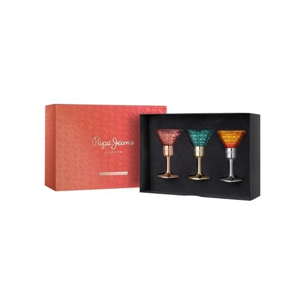 Pepe Jeans Life Is Now, Cocktail Edition, Celebrate Coffret Cadeau Femme Miniature 3 Pièces Parfum Femme Eau de Parfum 15ml