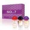 SO... ? Three For Me Coffret Parfum Femme Premium, Kiss Me, Sinful, SO... ?, Eau de Toilette avec parfum longue durée, Mini p