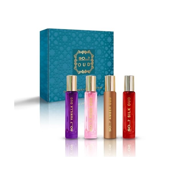 SO... ? Coffret de parfum Oud Premium pour femme, Vanille, Rose, Ambre, Soie, Eau de Toilette avec Parfum Longue Durée - Mini