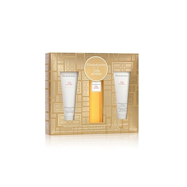 Elizabeth Arden 5th Avenue, Eau de Parfum pour Femme, Coffret Trio, Cadeau pour Femme, Senteur Florale et Fraiche, Parfum Imm