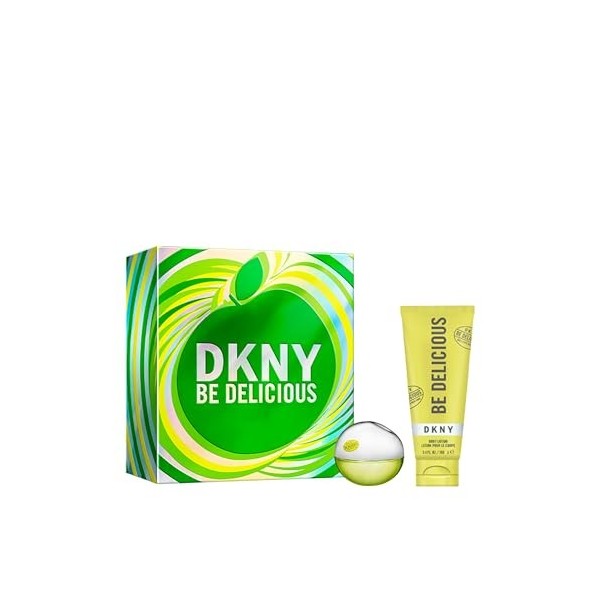 DKNY Be Delicious Coffret Cadeau pour Femme - Eau de Parfum 30ml, Lotion pour le Corps 100ml - Parfum Floral Longue Durée, Do