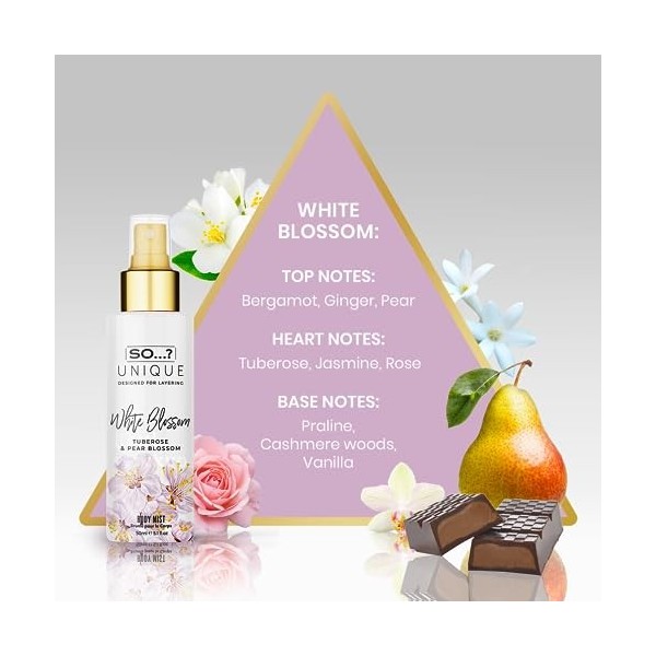 So…? Unique Mini Mist Coffret cadeau pour femme avec bonbons vanille/pois de senteur, crème à la truffe et fleur blanche, lot