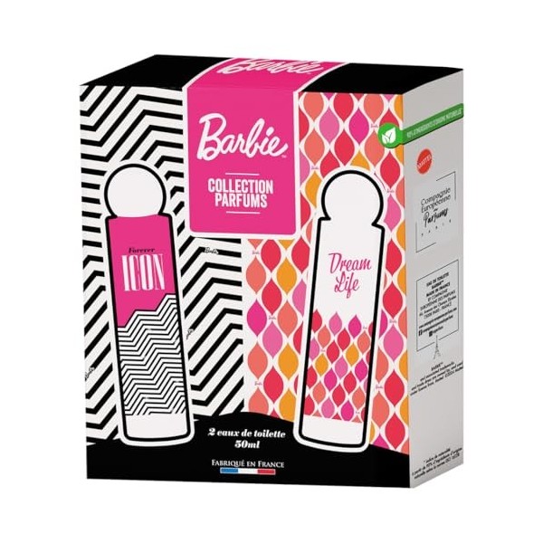 BARBIE coffret-parfum Eau de Toilette Collection découverte pour Femme 2 vaporisateurs 50ml Fabriqué en France senteurs Flora